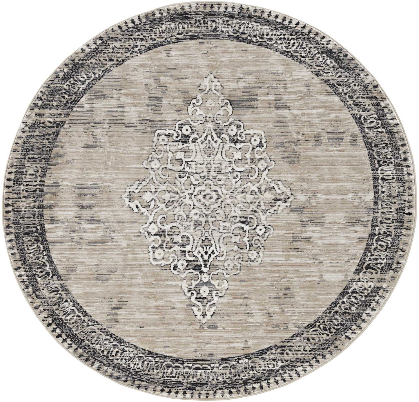HomeRoots 108" x 144" Sand or Charcoal Polypropylene Rug