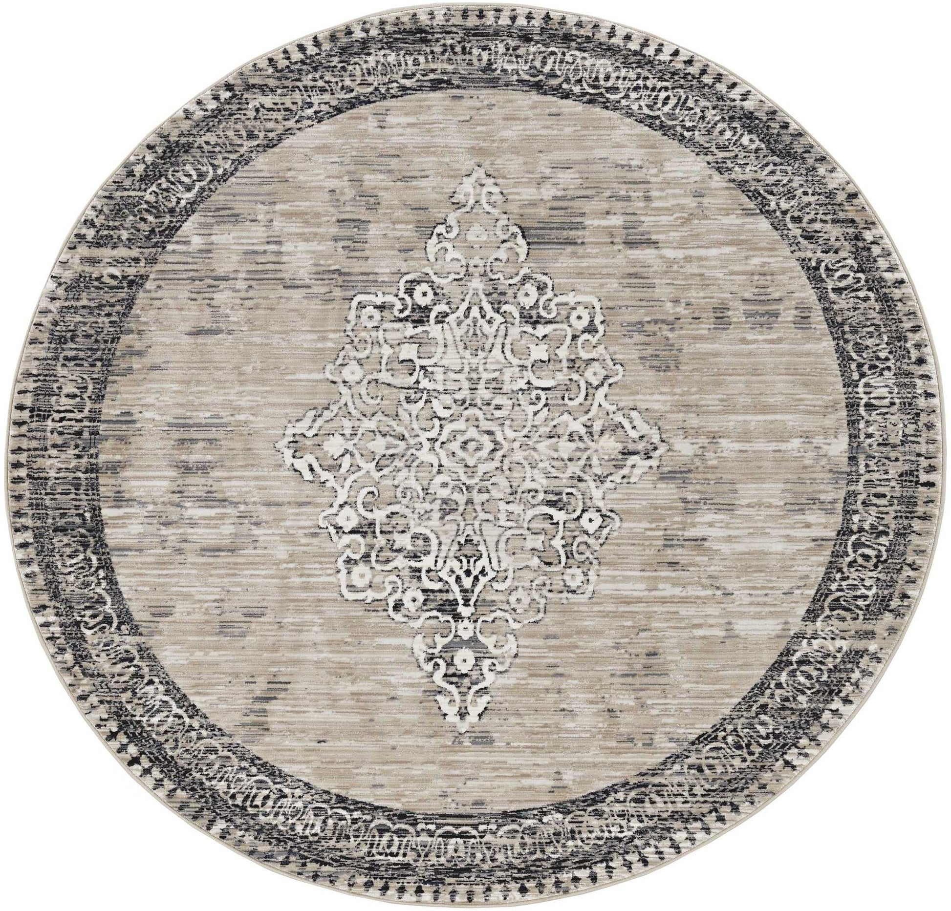 HomeRoots 108" x 144" Sand or Charcoal Polypropylene Rug
