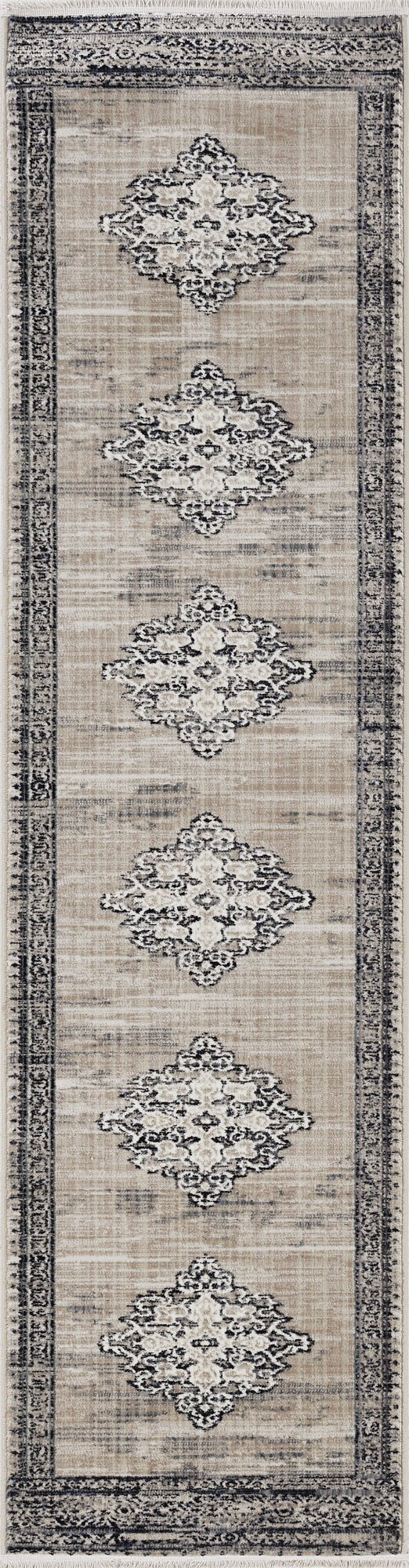 HomeRoots 108" x 144" Sand or Charcoal Polypropylene Rug