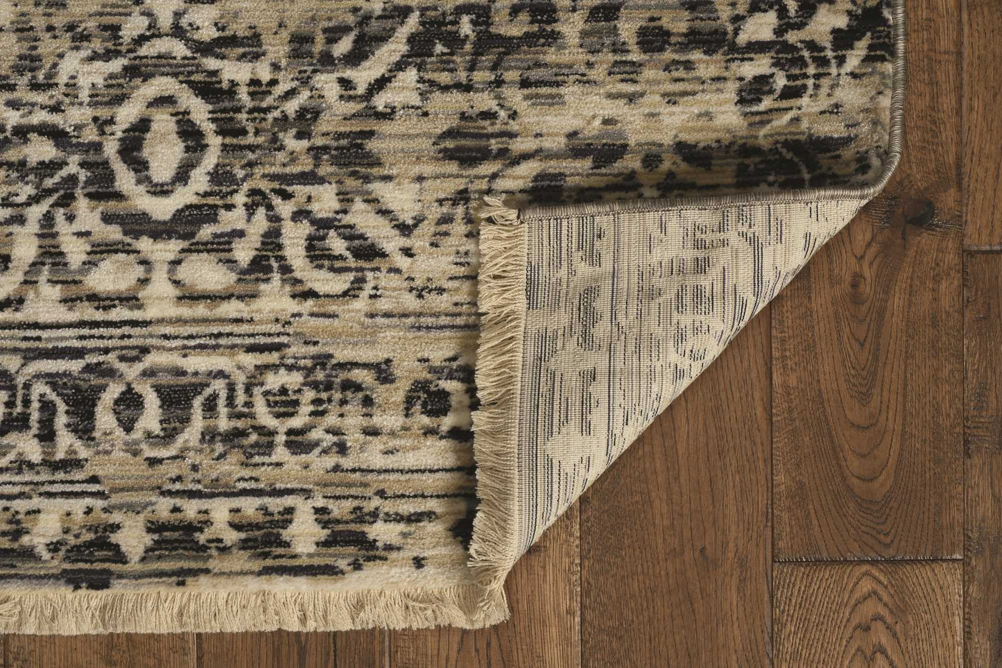 HomeRoots 108" x 144" Sand or Charcoal Polypropylene Rug