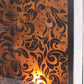 HomeRoots 10.25 x 10.25 x 18 Brown Vintage Floral Pattern - Candle Holder