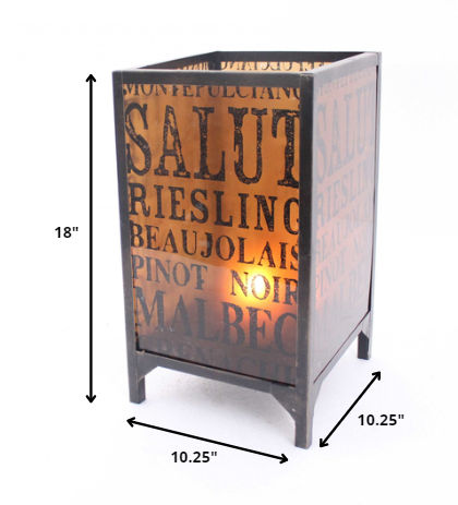 HomeRoots 10.25 x 10.25 x 18 BrownVintage Letter Pattern - Candle Holder
