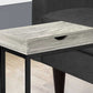 HomeRoots 10.25" x 15.75" x 24.5" Grey Drawer and Black Metal Accent Table
