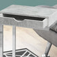 HomeRoots 10.25" x 15.75" x 24.5" Laminated Metal Accent Table in Grey Finish