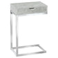 HomeRoots 10.25" x 15.75" x 24.5" Laminated Metal Accent Table in Grey Finish
