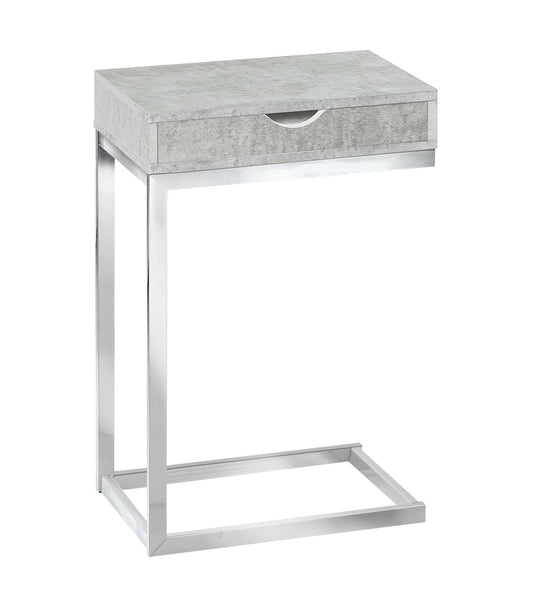 HomeRoots 10.25" x 15.75" x 24.5" Laminated Metal Accent Table in Grey Finish