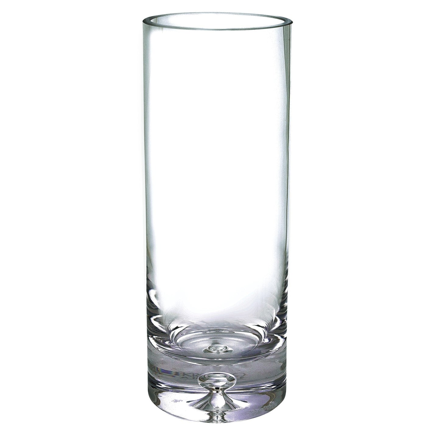 HomeRoots 10.5 Mouth Blown Crystal European Made Cylinder Vase