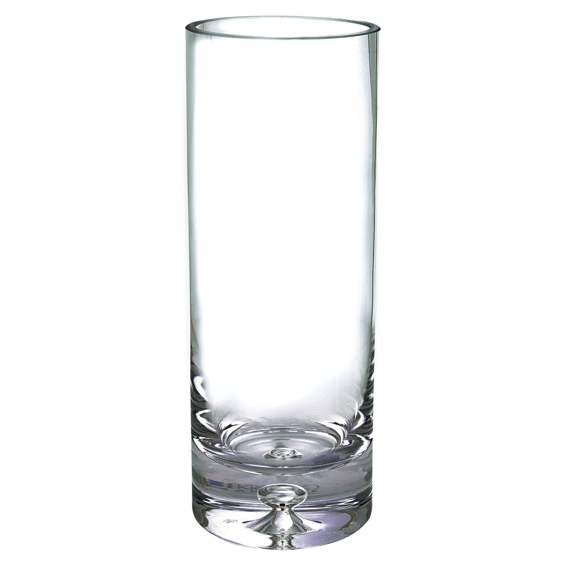HomeRoots 10.5 Mouth Blown Crystal European Made Cylinder Vase