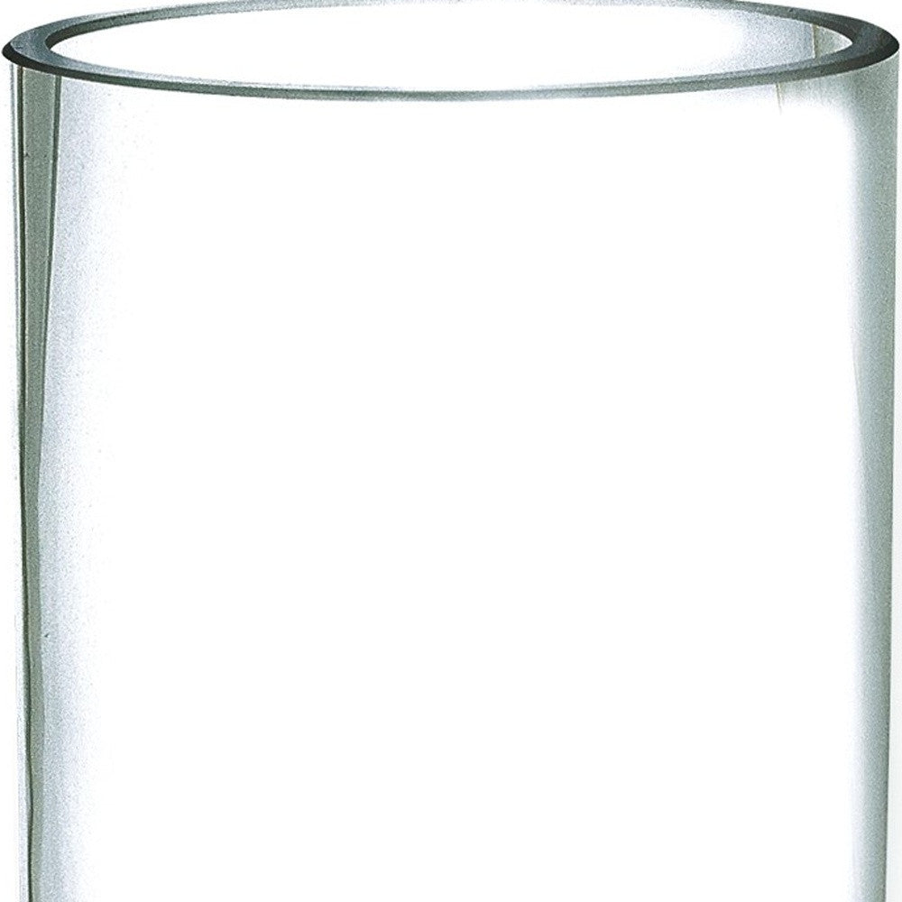 HomeRoots 10.5 Mouth Blown Crystal European Made Cylinder Vase
