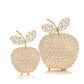 HomeRoots 10.75' Medium Faux Crystal Gold Apple Sculpture