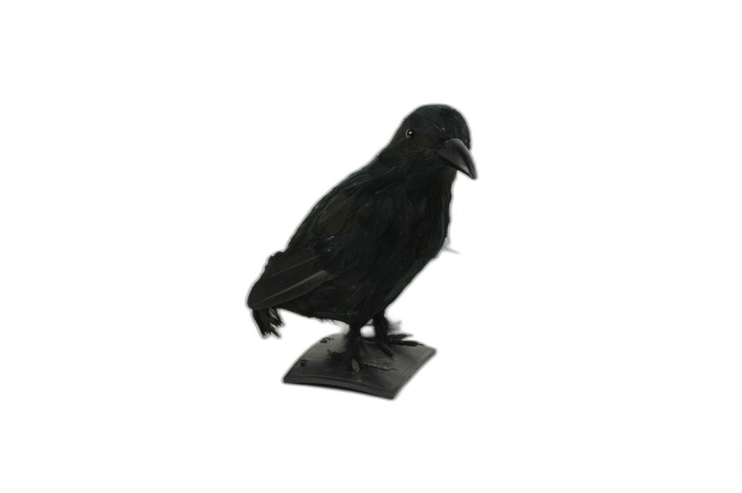 HomeRoots 11" Black Faux Feather Crow Sculpture