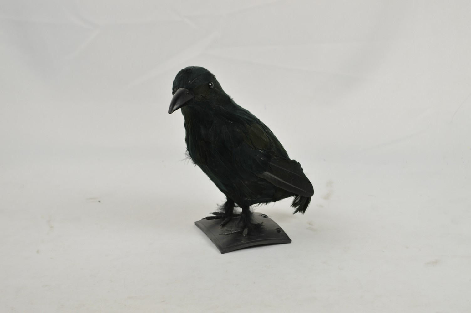 HomeRoots 11" Black Faux Feather Crow Sculpture