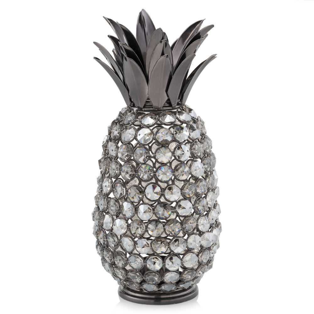 HomeRoots 11' Faux Crystal Black and Nickel Pineapple Sculpture