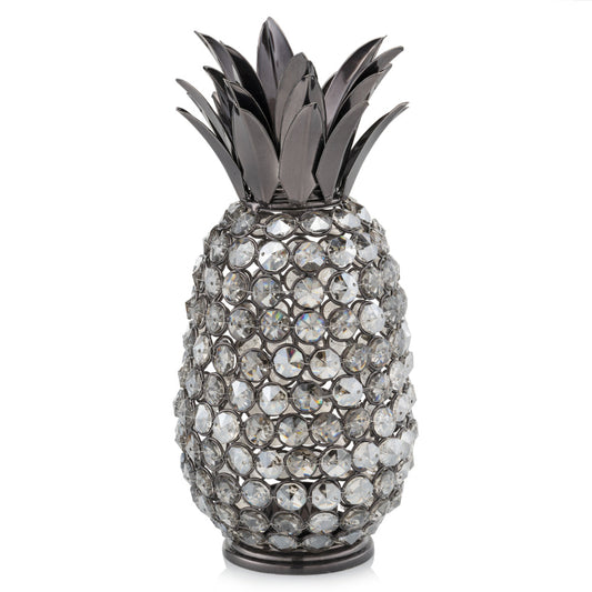 HomeRoots 11' Faux Crystal Black and Nickel Pineapple Sculpture
