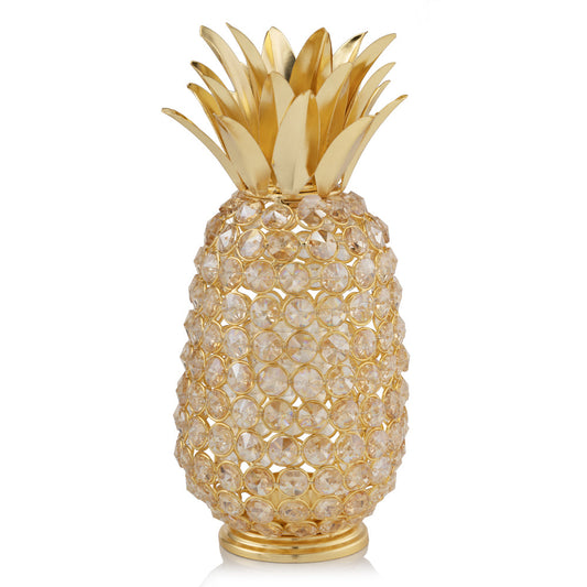 HomeRoots 11' Faux Crystal and Gold Pineapple Sculpture