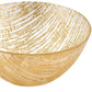 HomeRoots 11" Hand Crafted Glass Gold Accent Salad or Serving Bowl