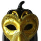 HomeRoots 11" LED Gold Mask On Black Jack-O-Lantern
