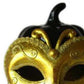HomeRoots 11" LED Gold Mask On Black Jack-O-Lantern
