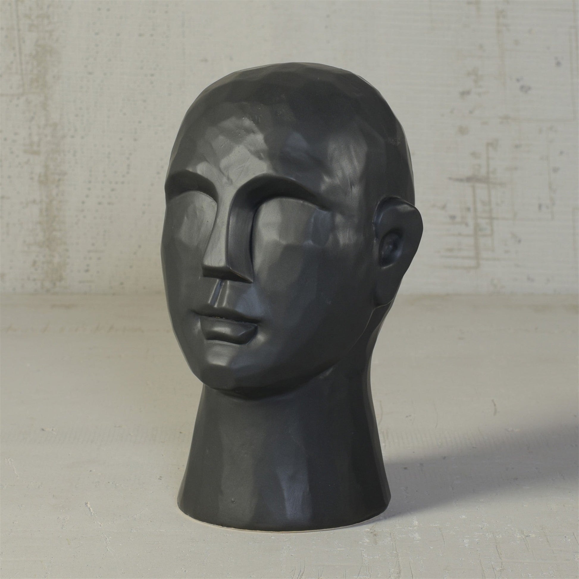HomeRoots 11" Matte Black Ceramic Bust Decorative Sculpture