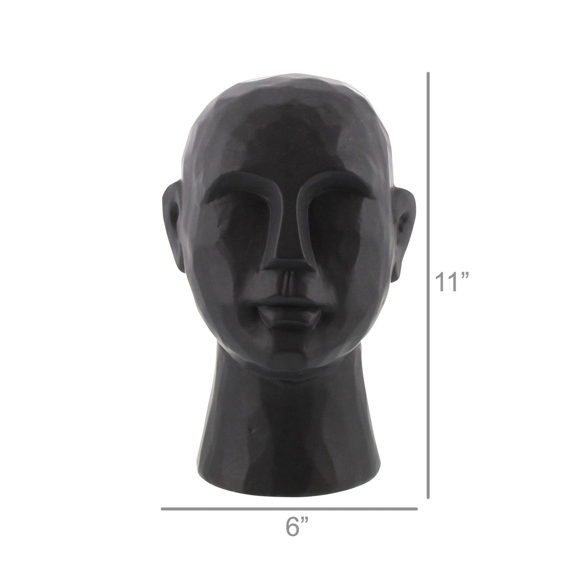 HomeRoots 11" Matte Black Ceramic Bust Decorative Sculpture