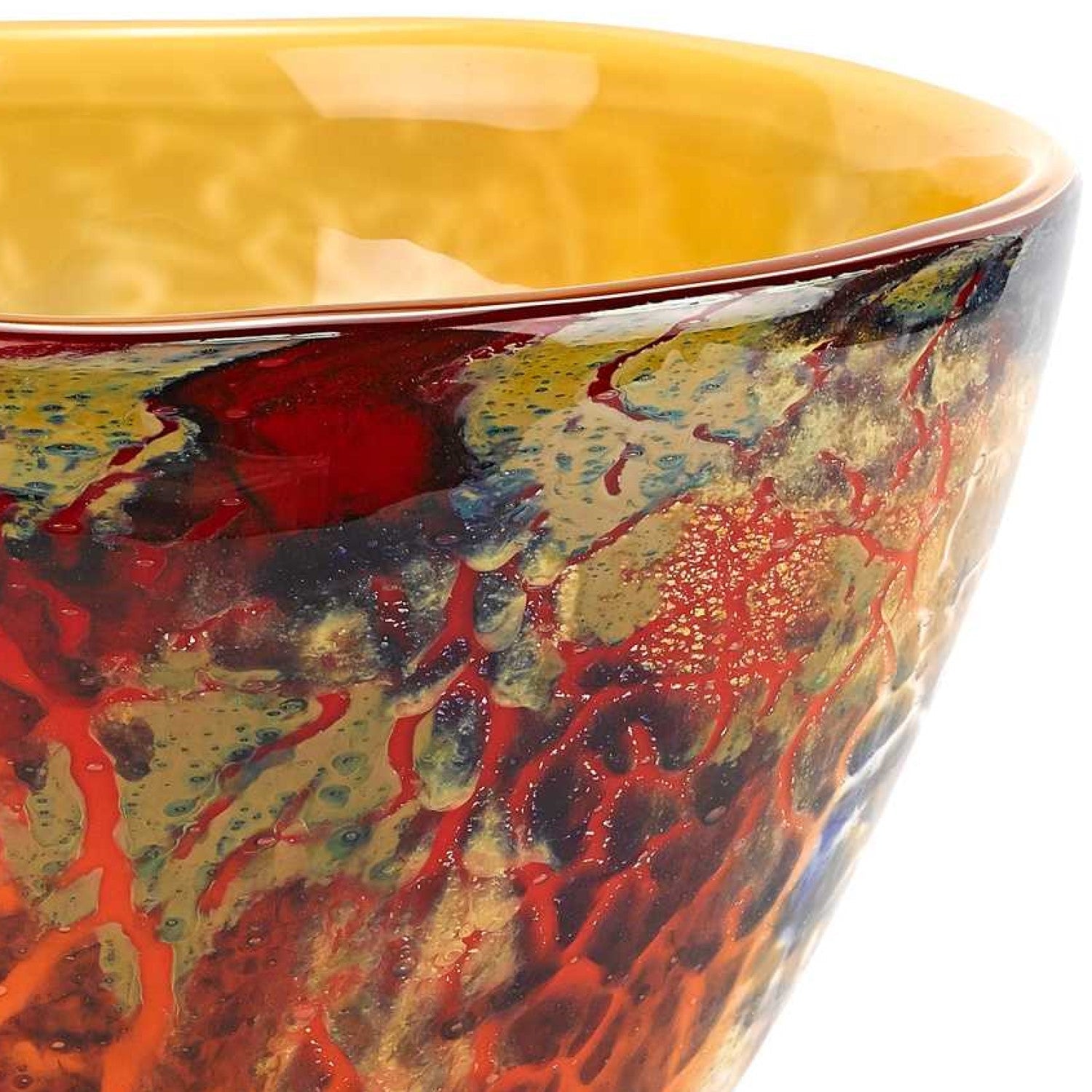 HomeRoots 11" Mouth Blown Art Glass Centerpiece or Punch Bowl