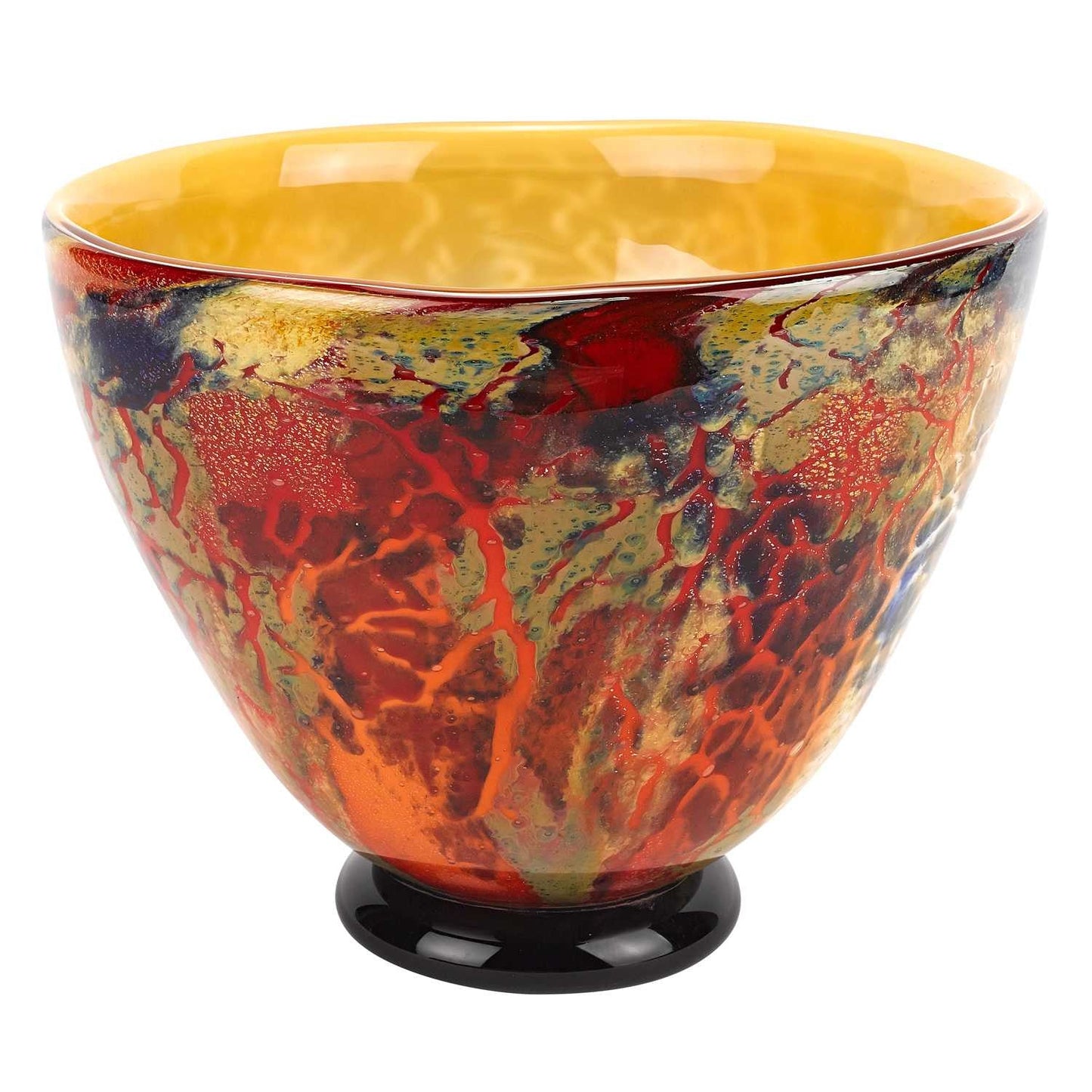 HomeRoots 11" Mouth Blown Art Glass Centerpiece or Punch Bowl