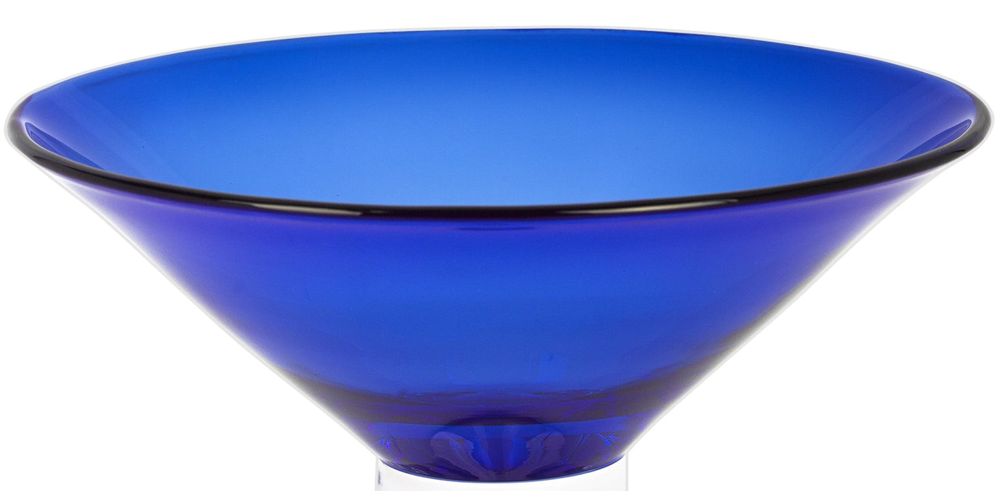 HomeRoots 11-Mouth Blown Crystal Cobalt Blue Centerpiece Bowl