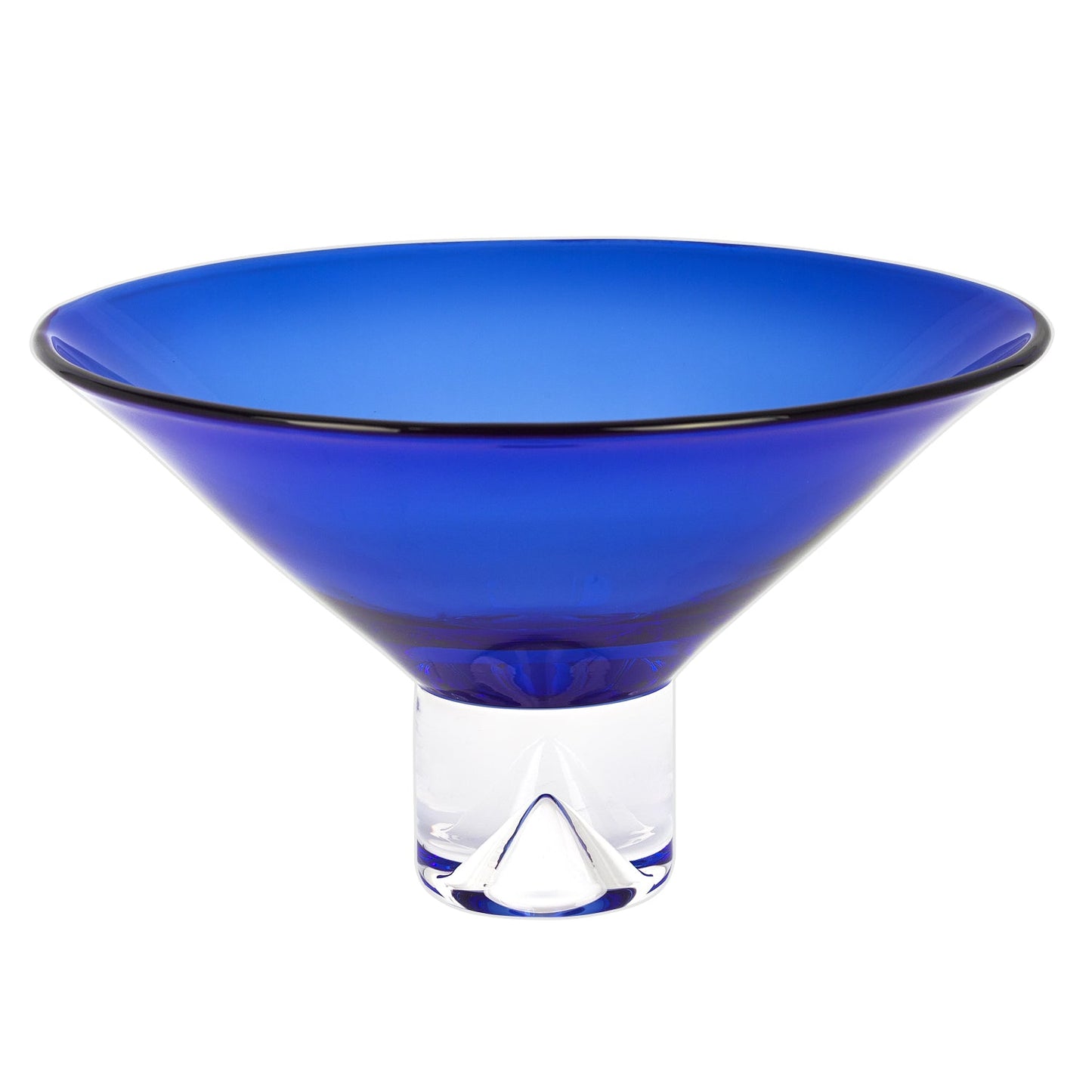 HomeRoots 11-Mouth Blown Crystal Cobalt Blue Centerpiece Bowl