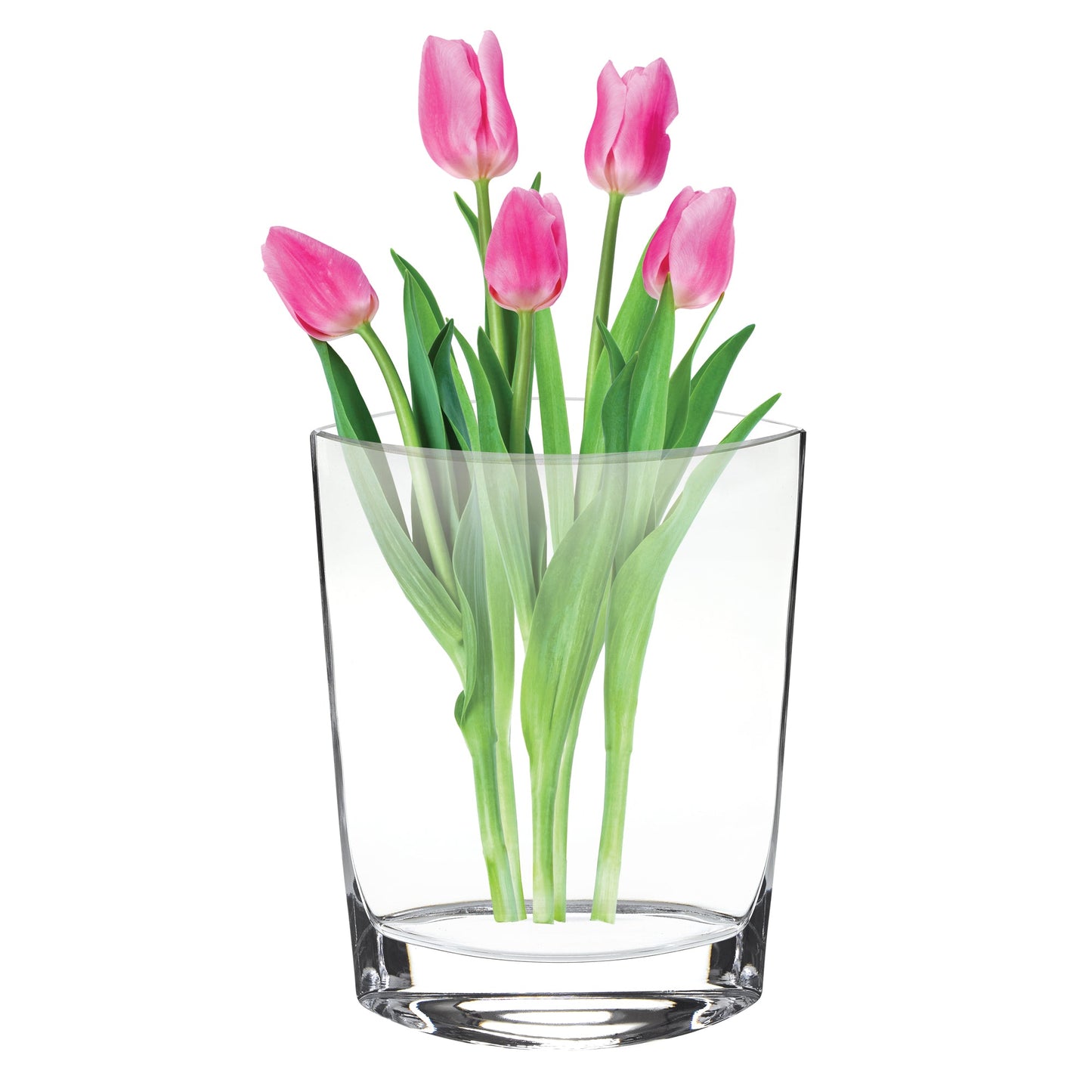 HomeRoots 11 Mouth Blown Crystal European Made Pocket Shaped Vase