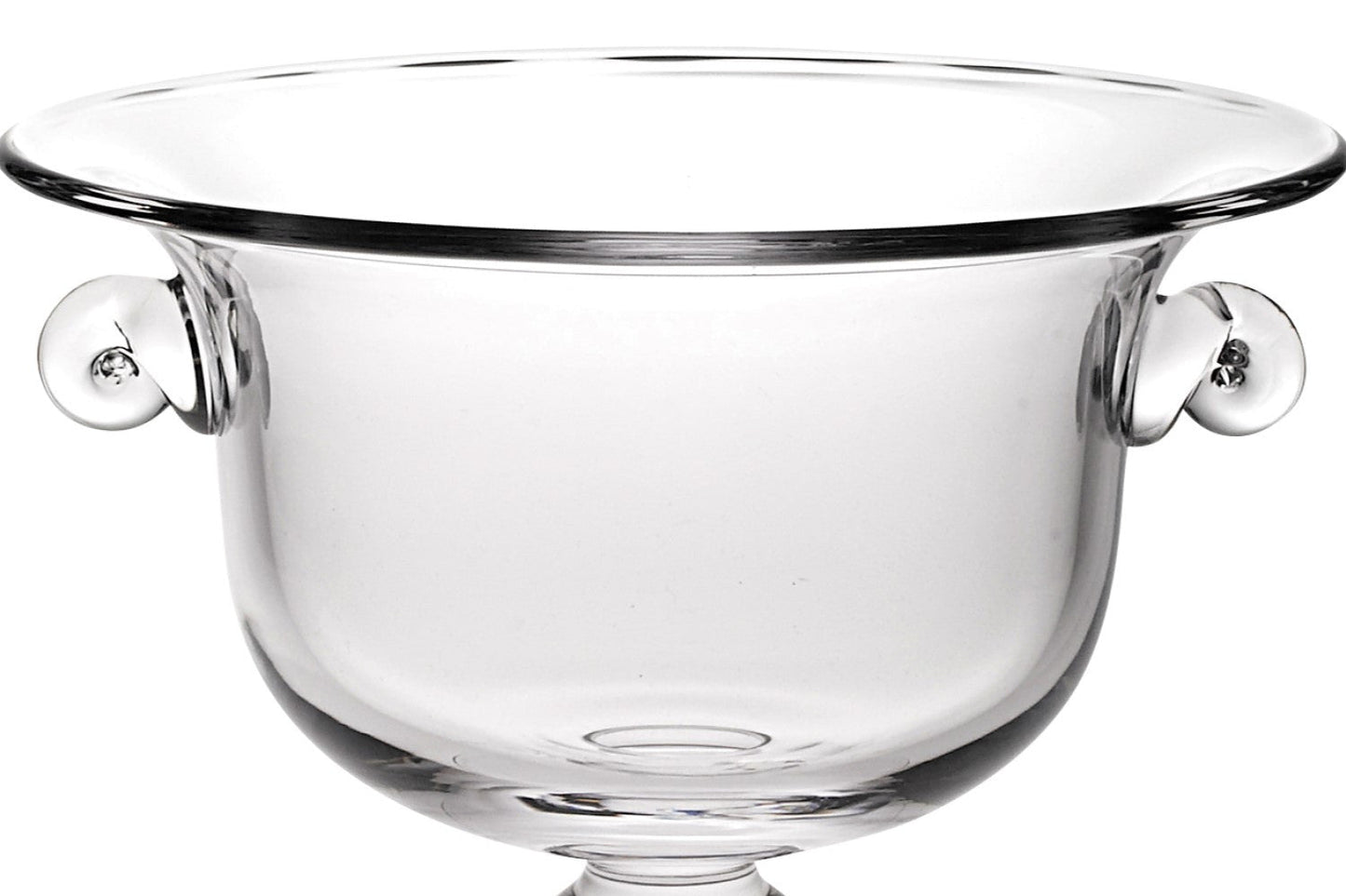 HomeRoots 11" Mouth Blown Crystal European Made Trophy Centerpiece Fruit or Punch Bowl