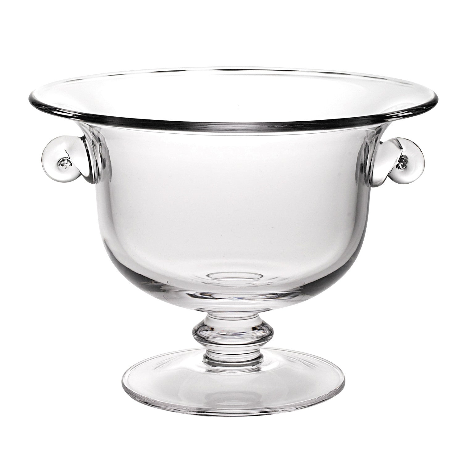 HomeRoots 11" Mouth Blown Crystal European Made Trophy Centerpiece Fruit or Punch Bowl