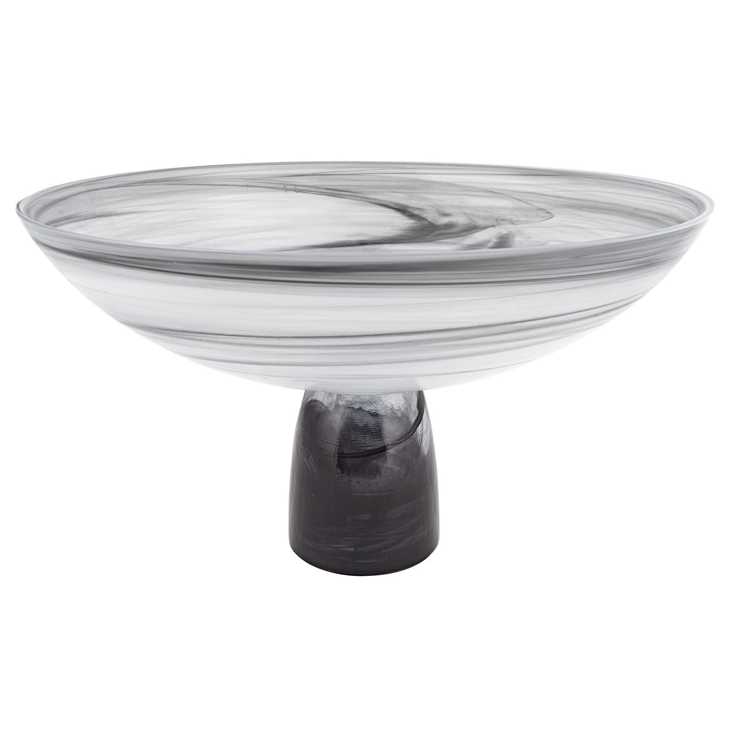 HomeRoots 11-Mouth Blown Polish Glass Footed Centerpiece Bowl