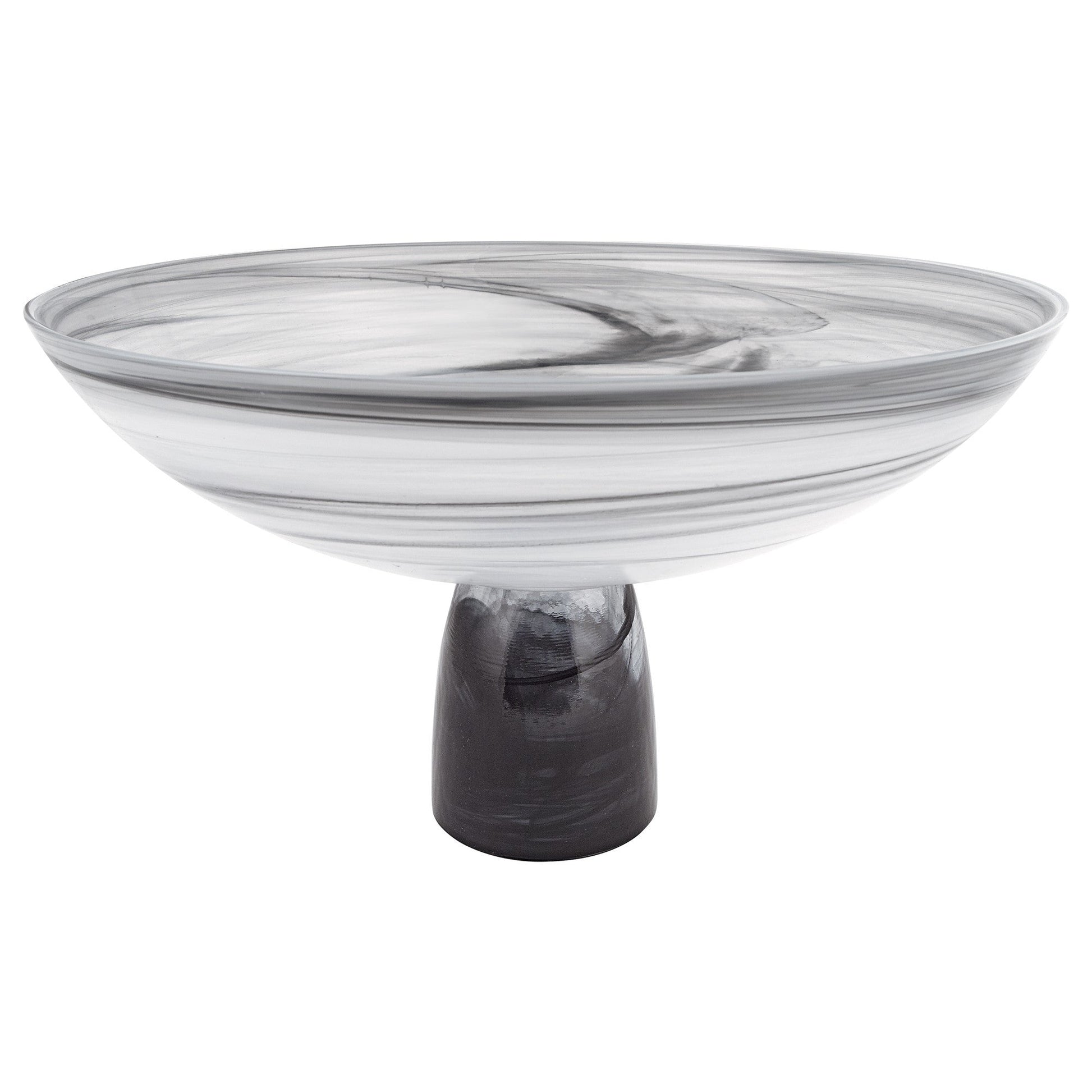 HomeRoots 11-Mouth Blown Polish Glass Footed Centerpiece Bowl