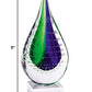HomeRoots 11 Mouth Blown Teardrop Centerpiece on Crystal Base