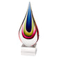 HomeRoots 11 Mouth Blown Teardrop Centerpiece on Crystal Base