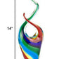 HomeRoots 11 MultiColor Art Glass Abstract Centerpiece on Crystal Base