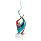 HomeRoots 11 MultiColor Art Glass Abstract Centerpiece on Crystal Base