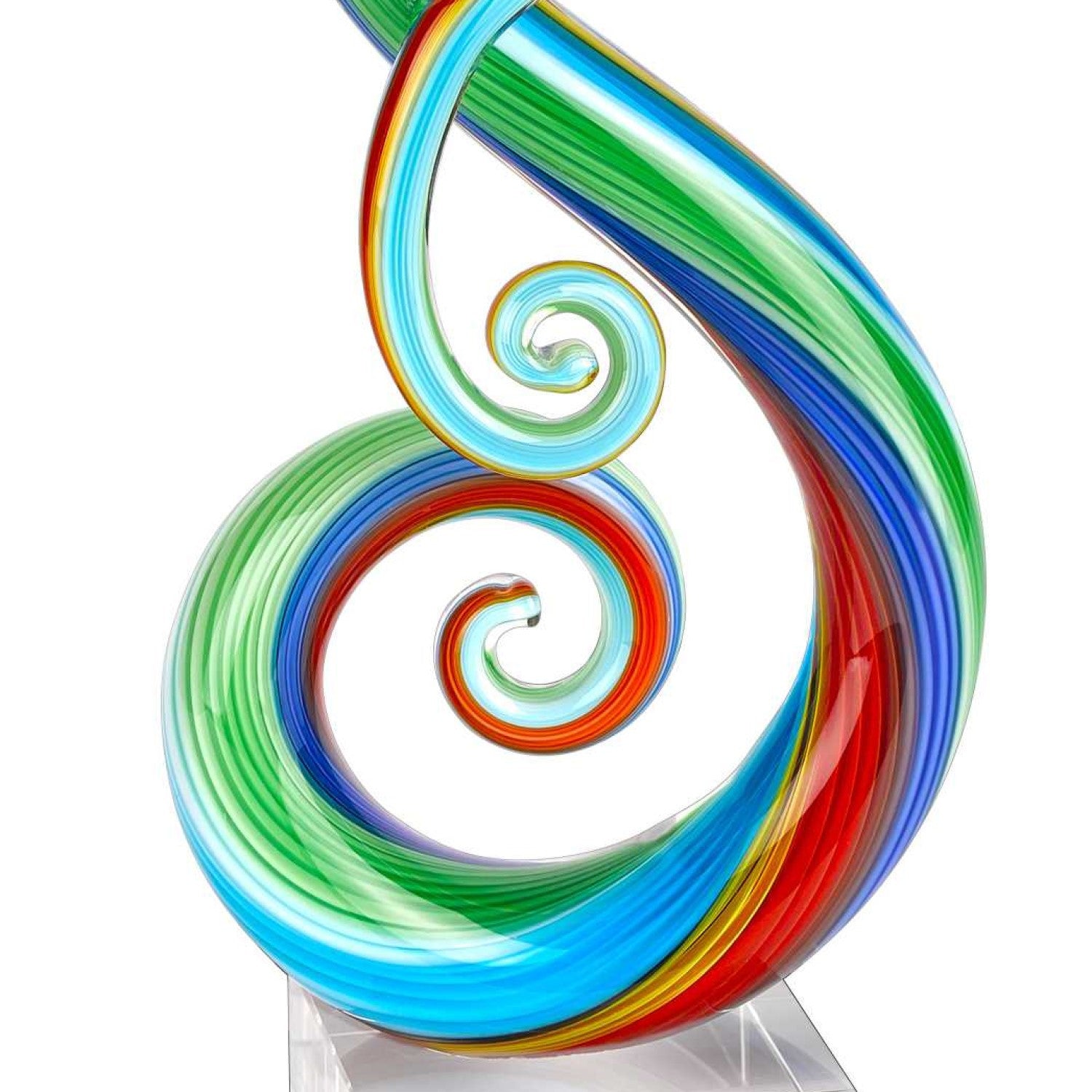 HomeRoots 11 MultiColor Art Glass Note Centerpiece on Crystal Base