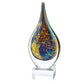 HomeRoots 11 MultiColor Art Glass Teardrop on Crystal Base