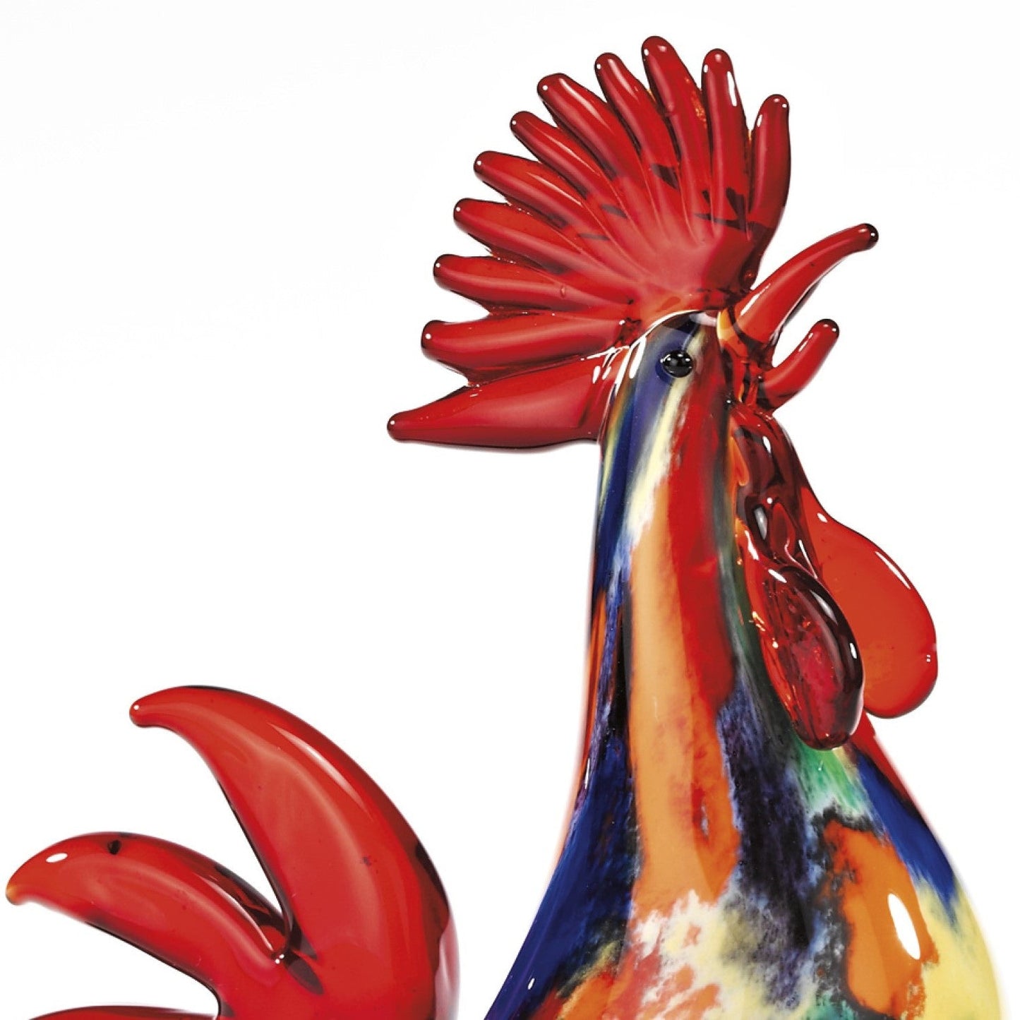 HomeRoots 11 MultiColor Artistic Glass Rooster