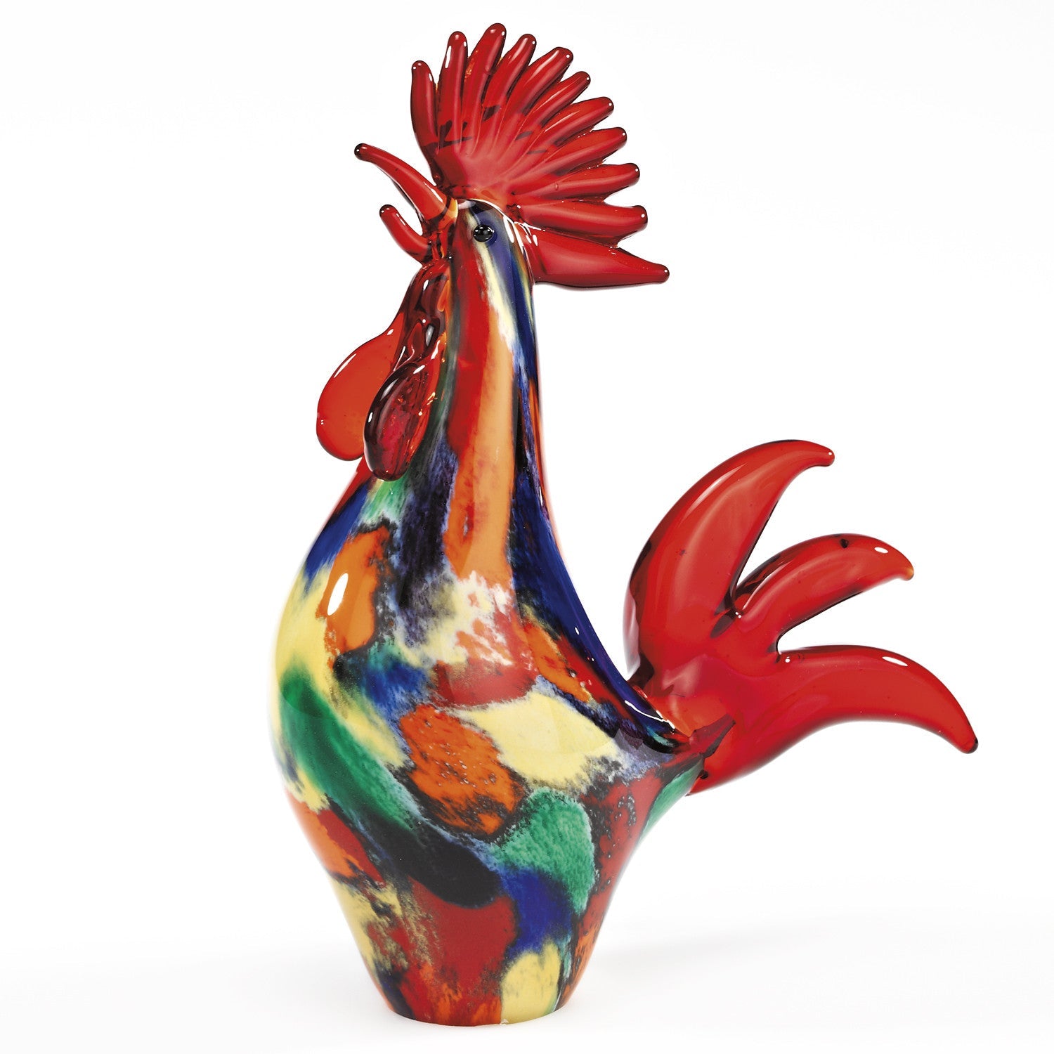 HomeRoots 11 MultiColor Artistic Glass Rooster