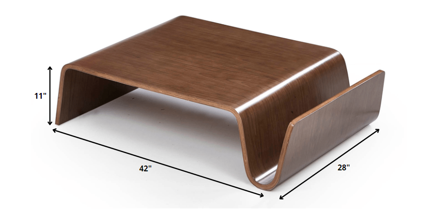 HomeRoots 11" Plywood Coffee Table in Walnut Finish