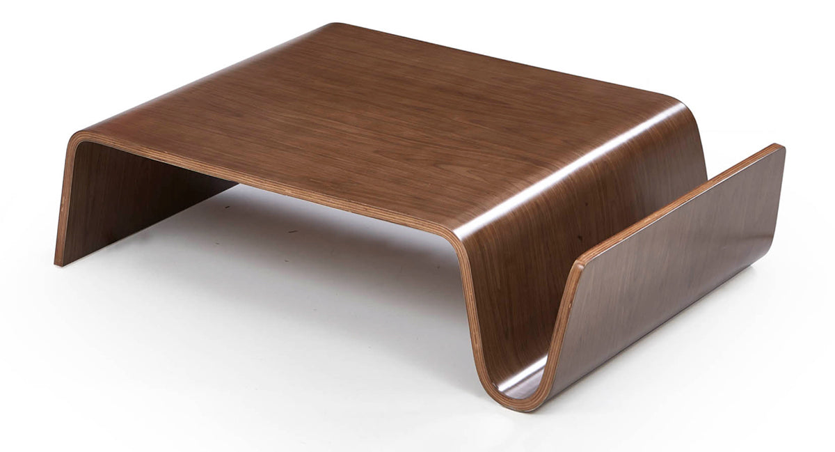 HomeRoots 11" Plywood Coffee Table in Walnut Finish