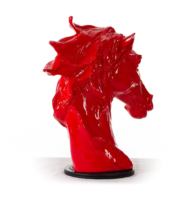 HomeRoots 11' Red Polyresin Horse Head Sculpture
