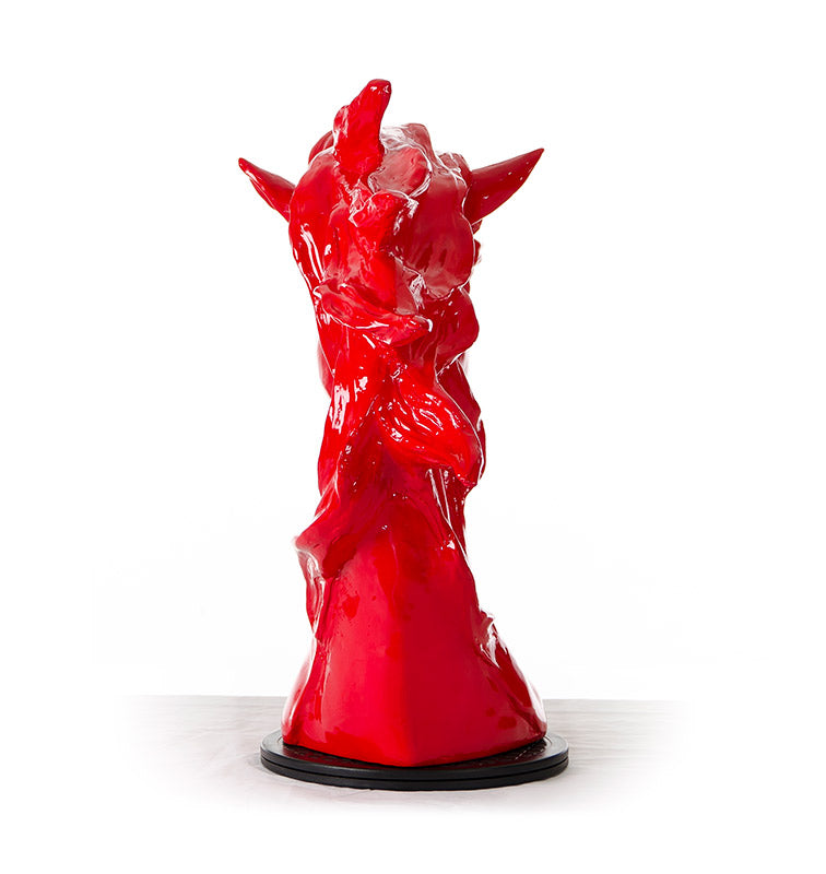 HomeRoots 11' Red Polyresin Horse Head Sculpture