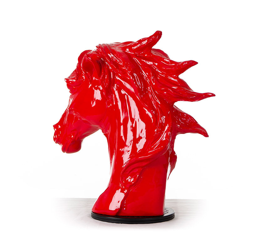 HomeRoots 11' Red Polyresin Horse Head Sculpture