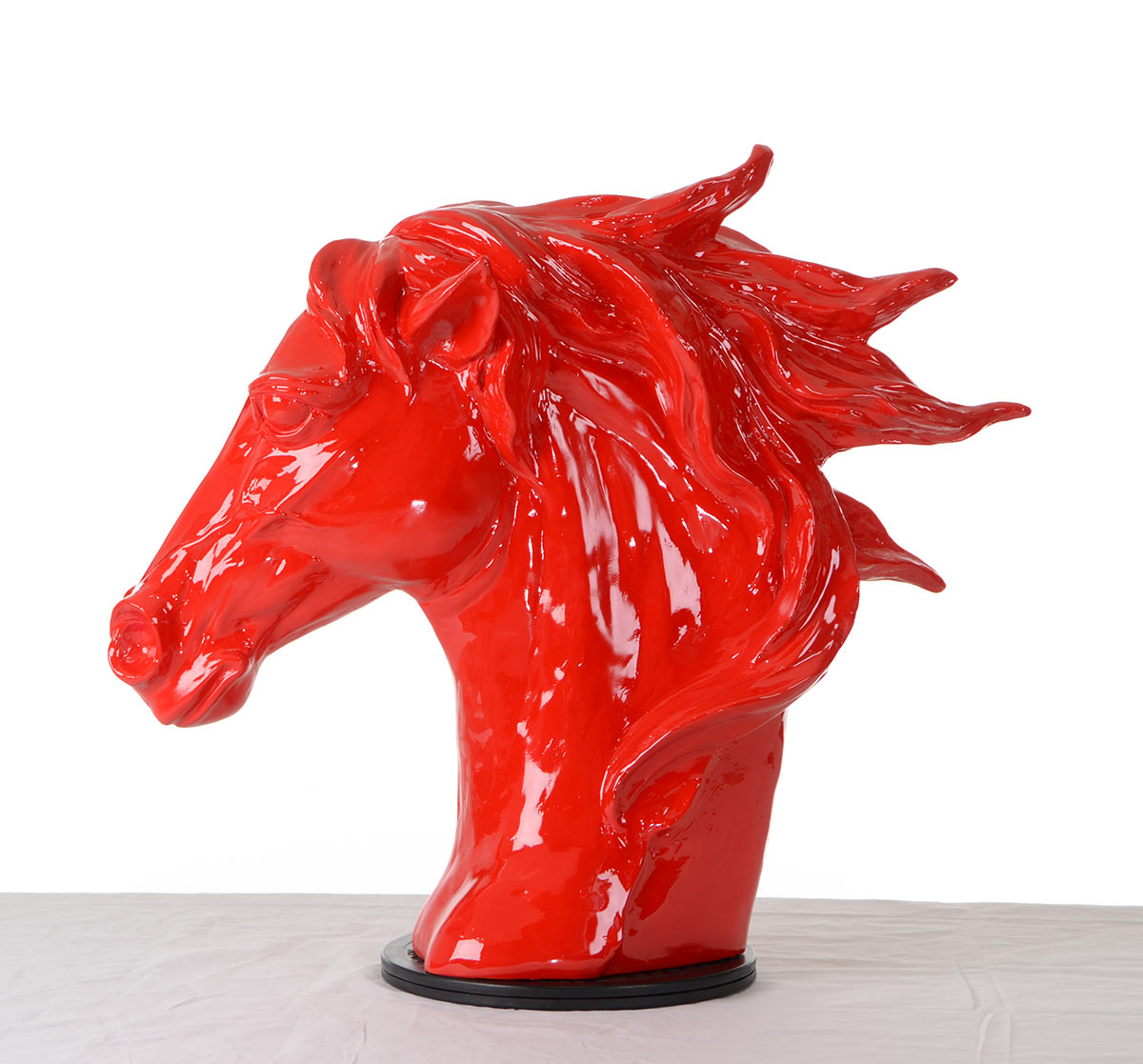 HomeRoots 11' Red Polyresin Horse Head Sculpture