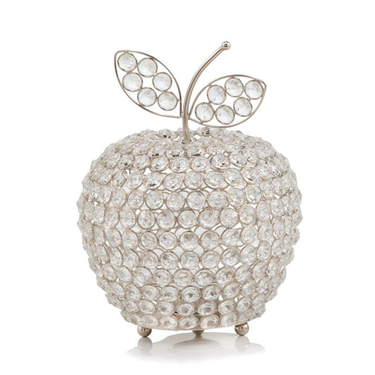 HomeRoots 11' Silver Apple Faux Crystal Sculpture