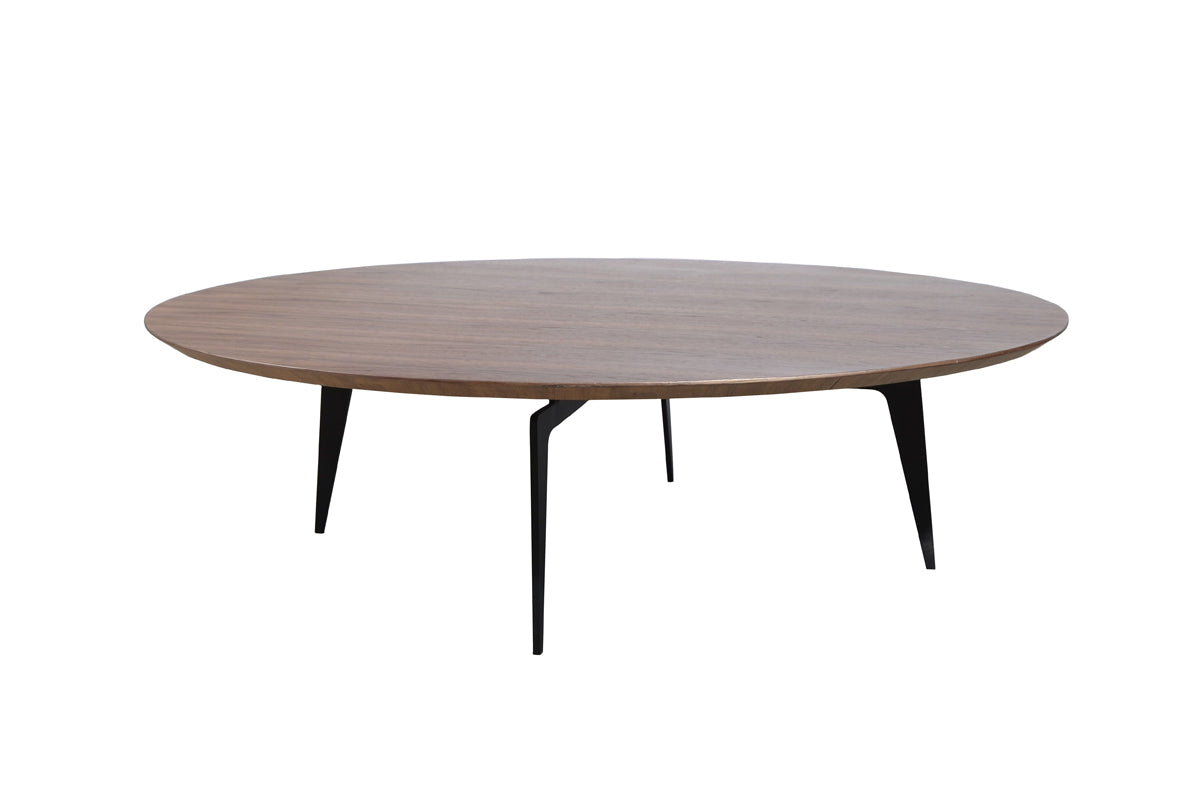 HomeRoots 11" Veneer and Metal Coffee Table Set in Walnut Finish