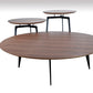 HomeRoots 11" Veneer and Metal Coffee Table Set in Walnut Finish